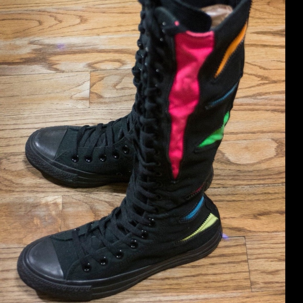 CONVERSE ALL STAR ZIPPERS NEON KNEE HIGH BOOT SZ 7